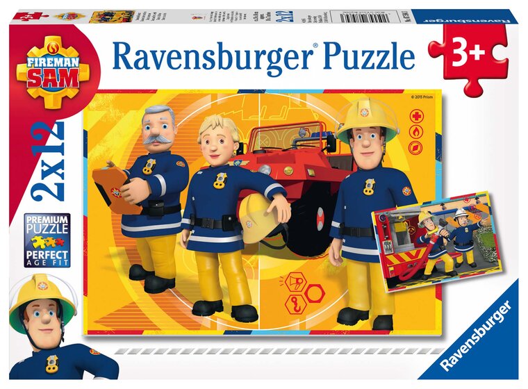 Product Image for Ravensburger Puslespil, Fireman Sam in Action 2x12 brikker
