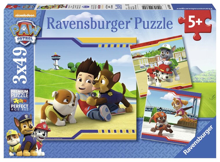 Product Image for Ravensburger Puslespil, Paw Patrol - Fury Heroes 3x49 brikker