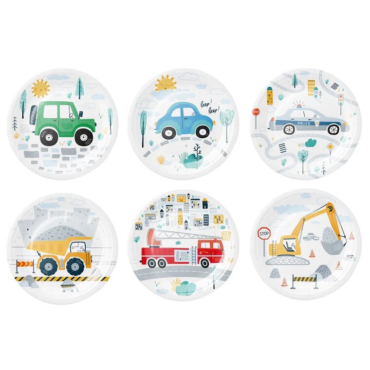 Product Image for Køretøjer Tallerkener, 18 cm 6 stk