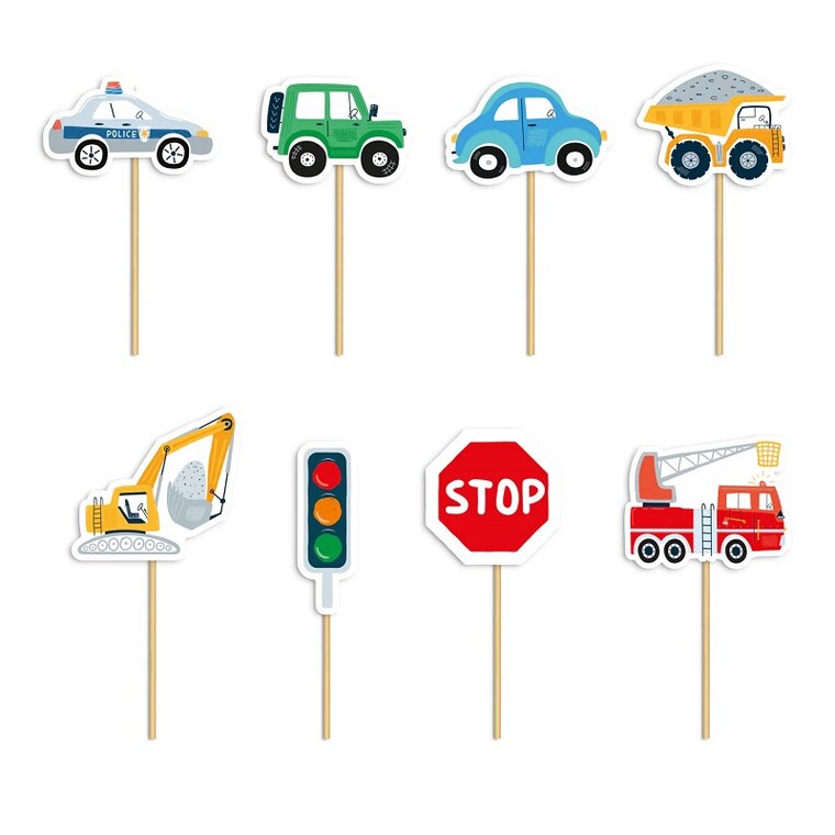 Product Image for Køretøj Cake Toppers 8 stk