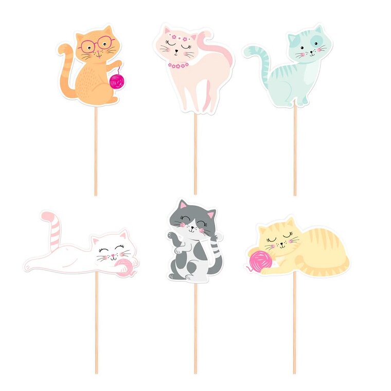 Product Image for Kat Cake Toppers 6 stk