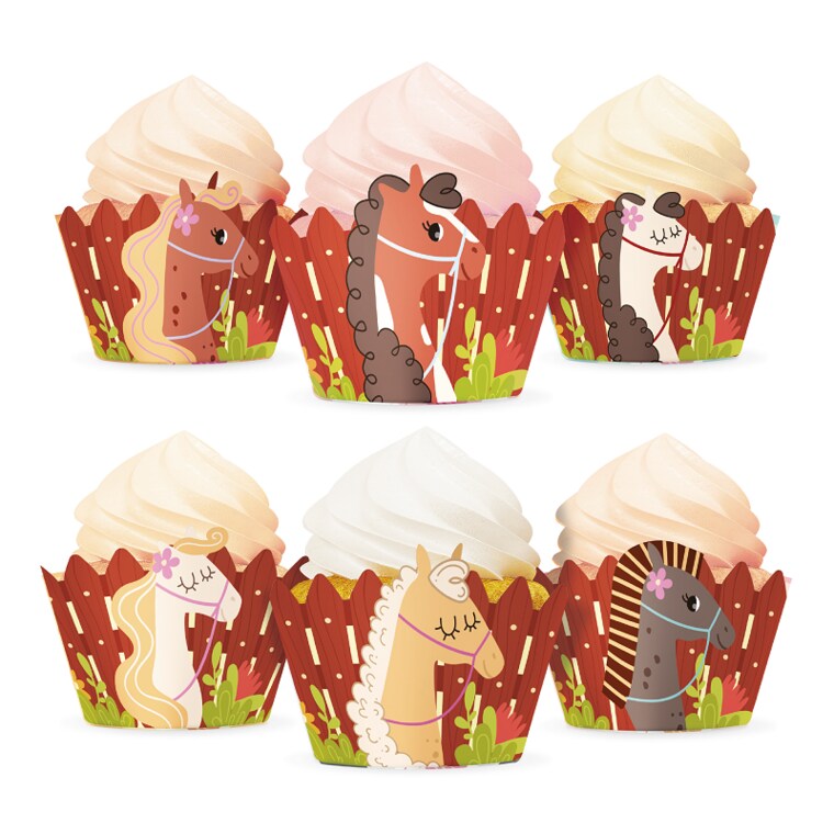 Product Image for Heste - Muffinsomslag 6 stk