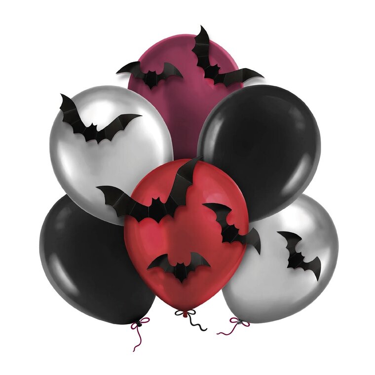 Product Image for Halloweenballoner med 3D Flagermus 6 stk