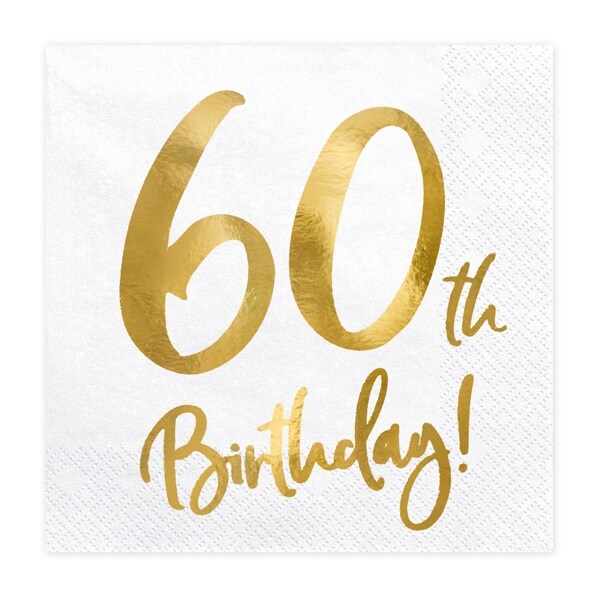 Product Image for Guld 60 år - Servietter 20 stk.
