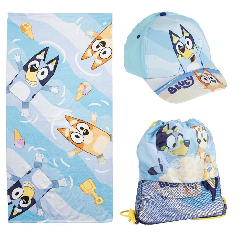 Product Image for Bluey - Sæt med håndklæde, kasket og gymnastikpose