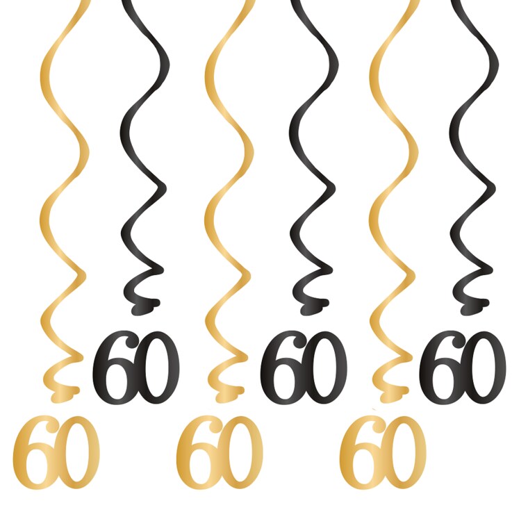 Product Image for Hængende dekorationer 60 år 6 stk