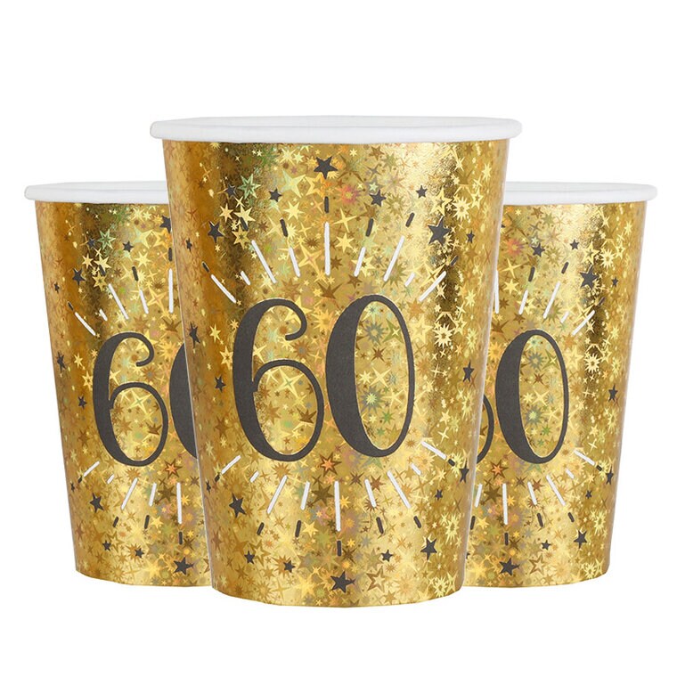 Product Image for Papkrus Guld Funklende 60 år, 10 stk