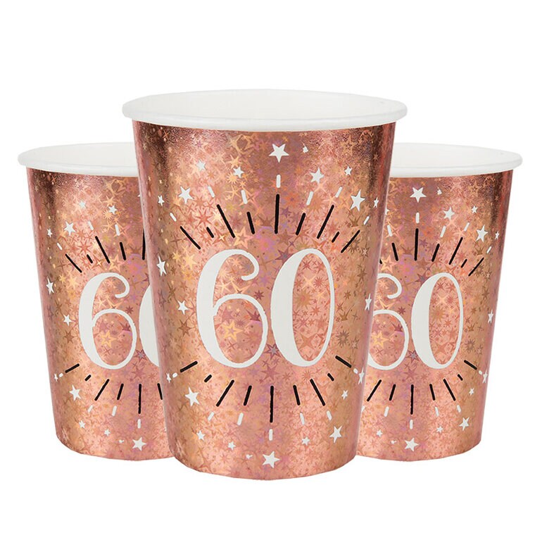 Product Image for Papkrus Rosaguld Funklende 60 år, 10 stk