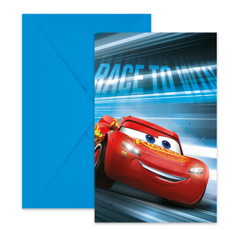 Product Image for Disney Biler - Invitationer med konvolutter 6 stk