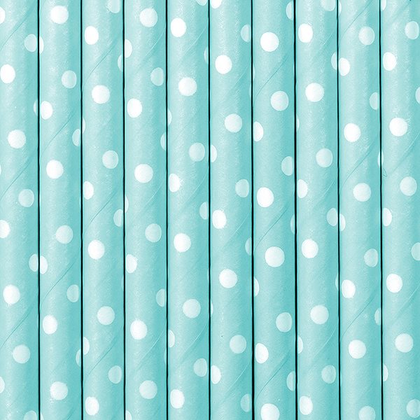 Product Image for Papsugerør - Prikket Lyseblå 10 stk.