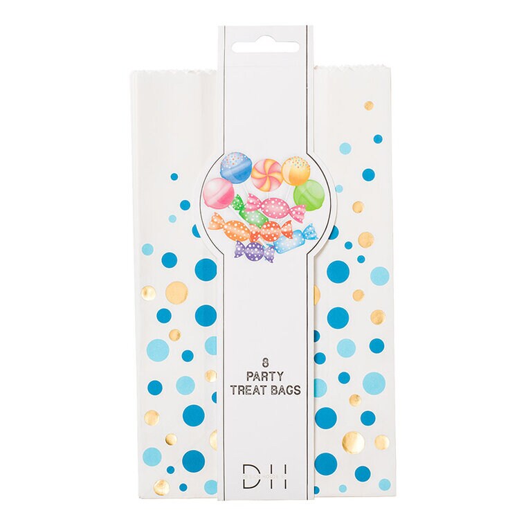 Product Image for Papirslikposer med blå prikker 8 stk