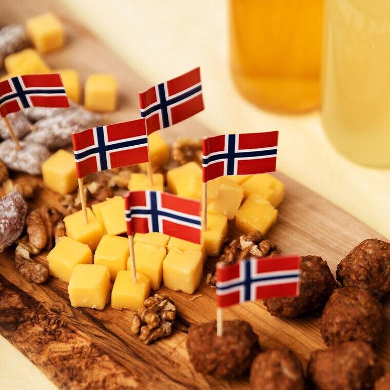 Product Image for Partypicks, Norge flag 50 stk.