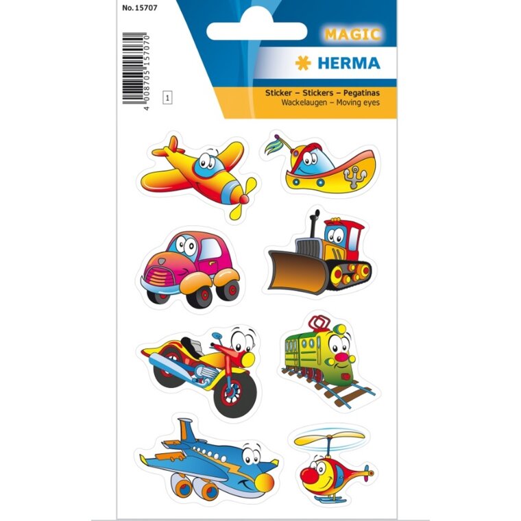Product Image for Klistermærker - Køretøjer med 3D øjne 8 stk