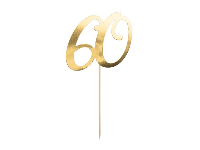 Product Image for Kagedekoration Guld, 60 år