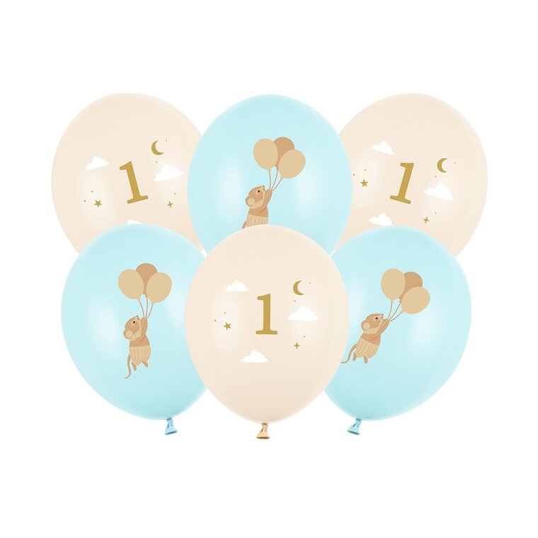 Product Image for Blå Mus Ballonmix 1 år 6 stk