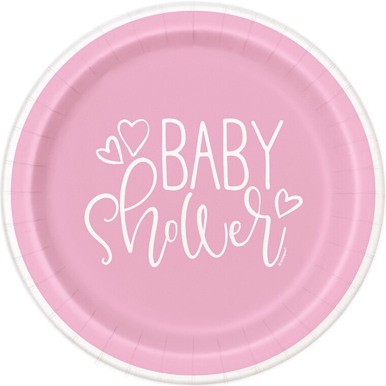 Product Image for Pink Heart Babyshower - Tallerkener 8 stk