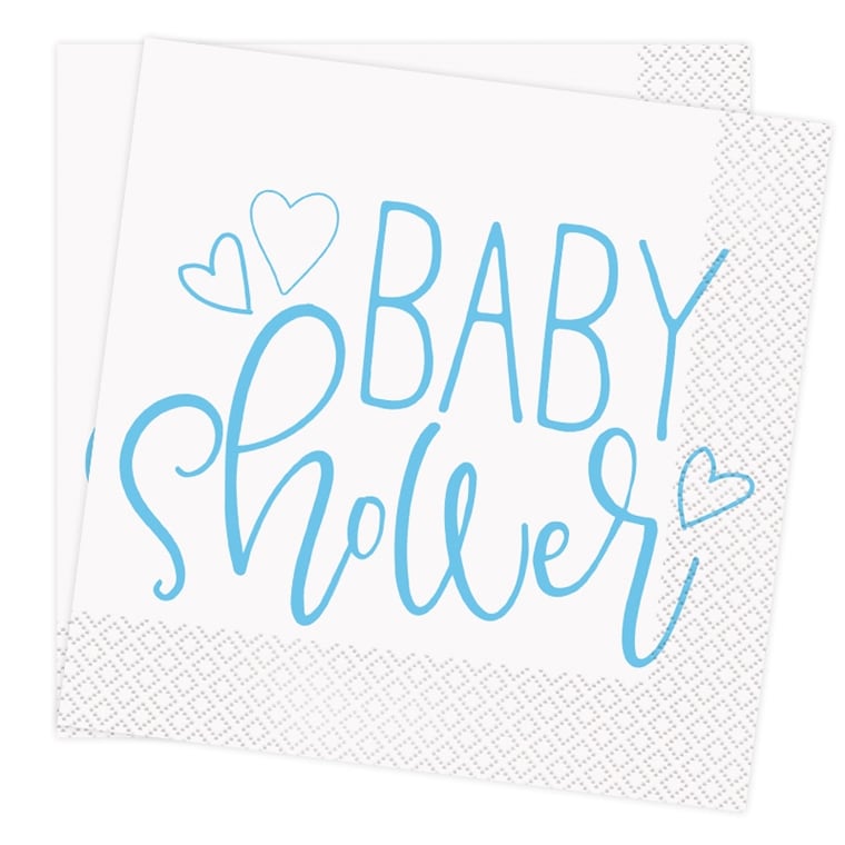 Product Image for Blue Heart Babyshower, Servietter 16 stk.