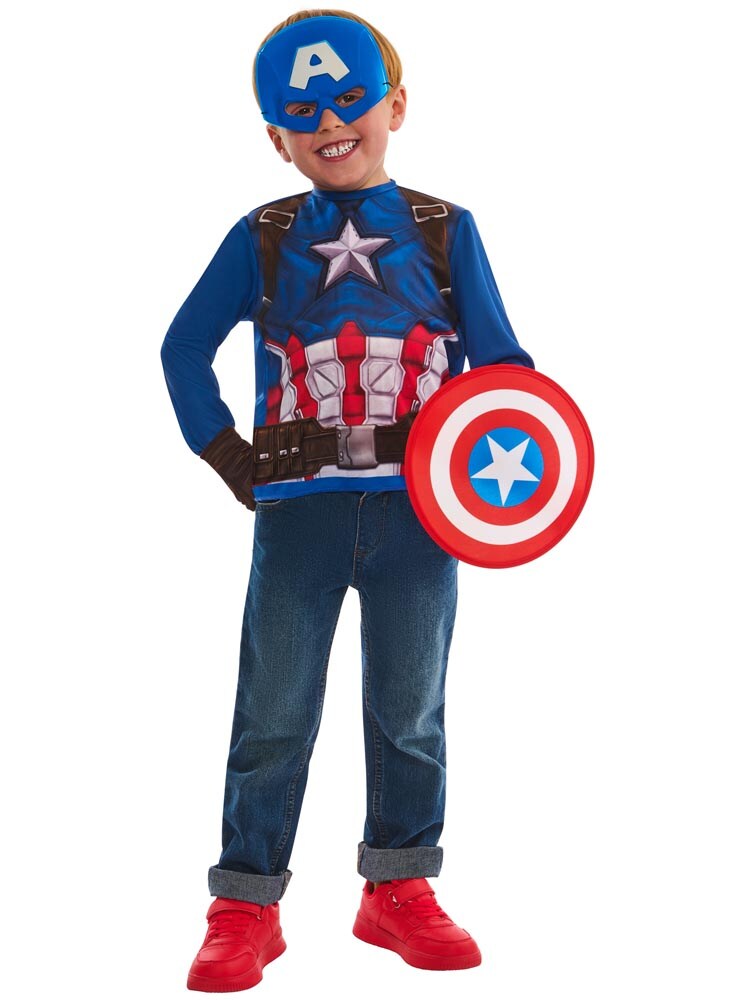 Captain America Udklædningssæt 4-6 år