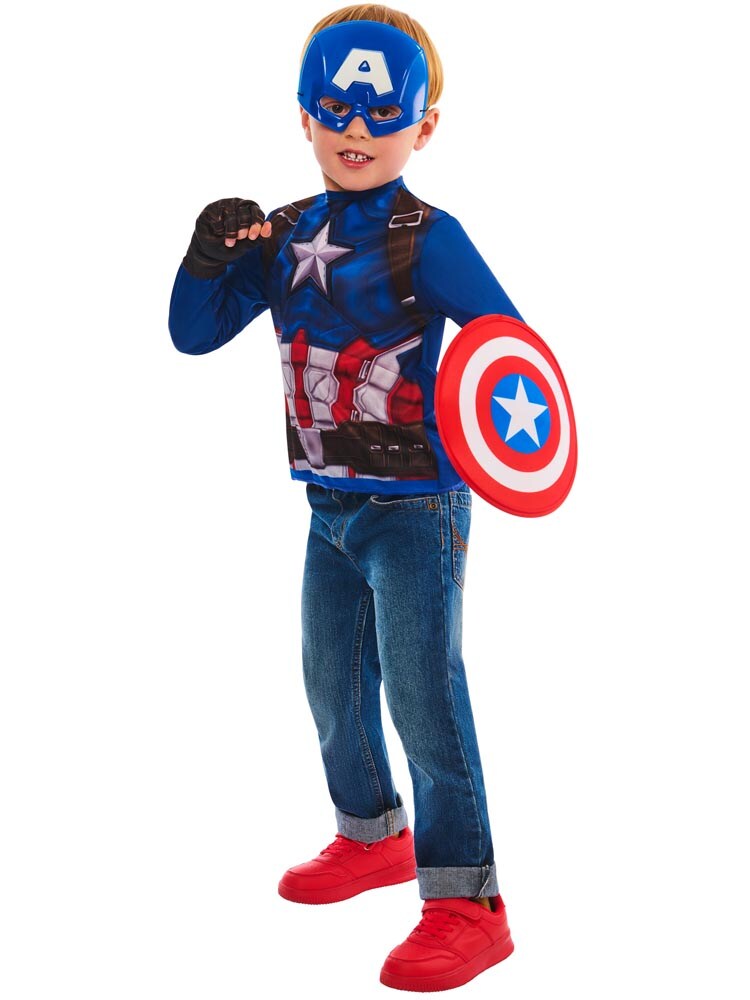 Captain America Udklædningssæt 4-6 år