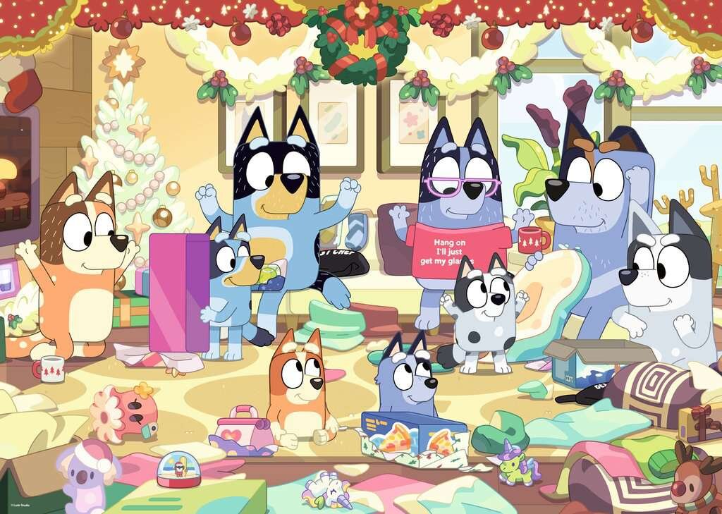 Ravensburger Gulvpuslespil - Bluey Christmas 24 brikker