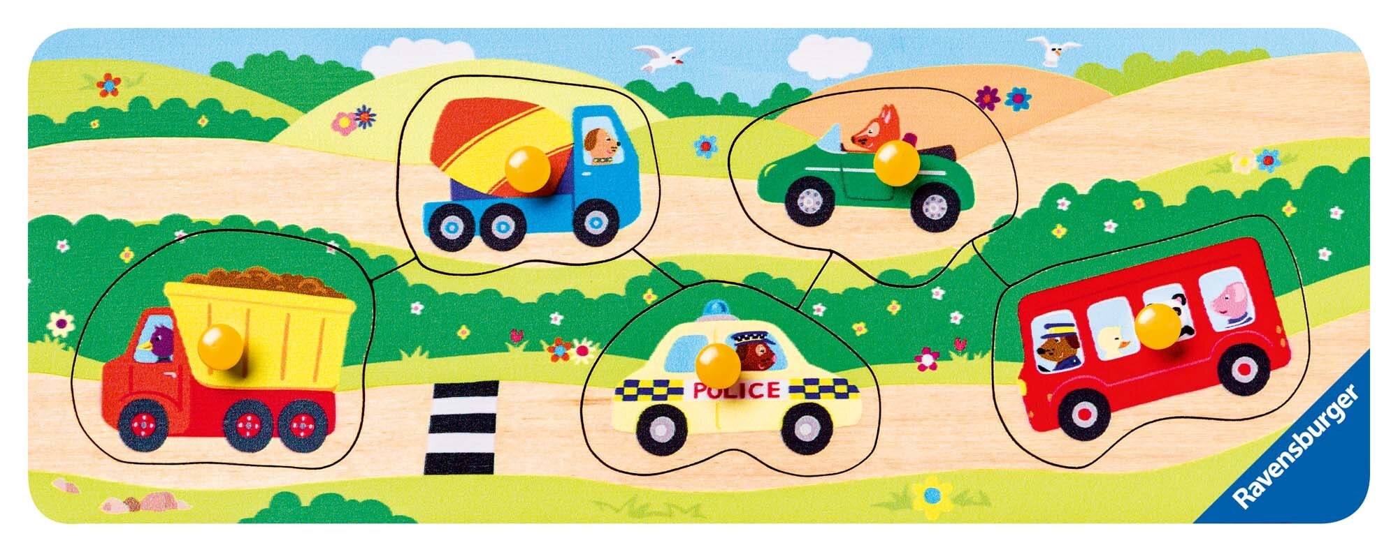 Ravensburger Puslespil, First Vehicles 5 brikker