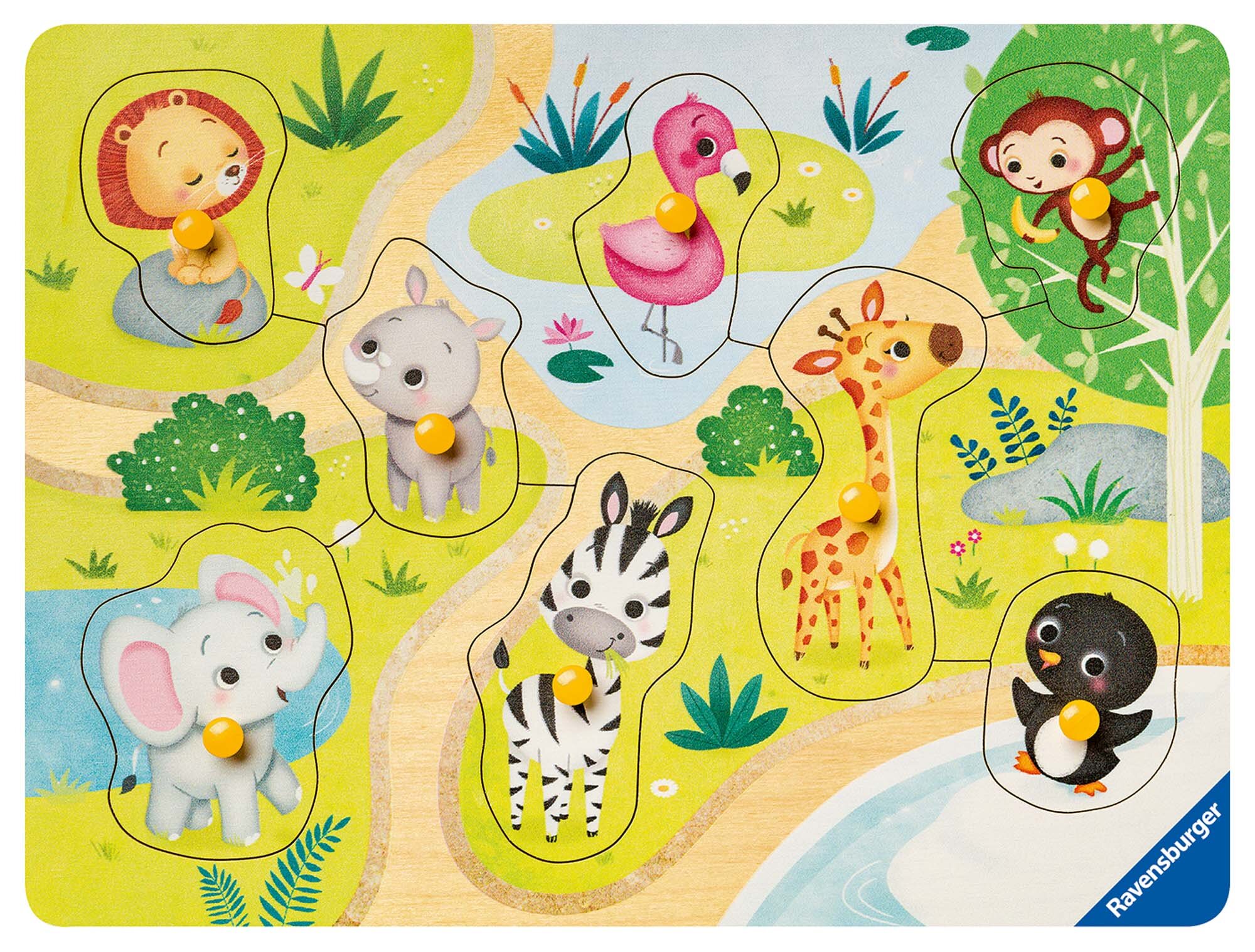 Ravensburger Puslespil, Wild Animals at Zoo 8 brikker