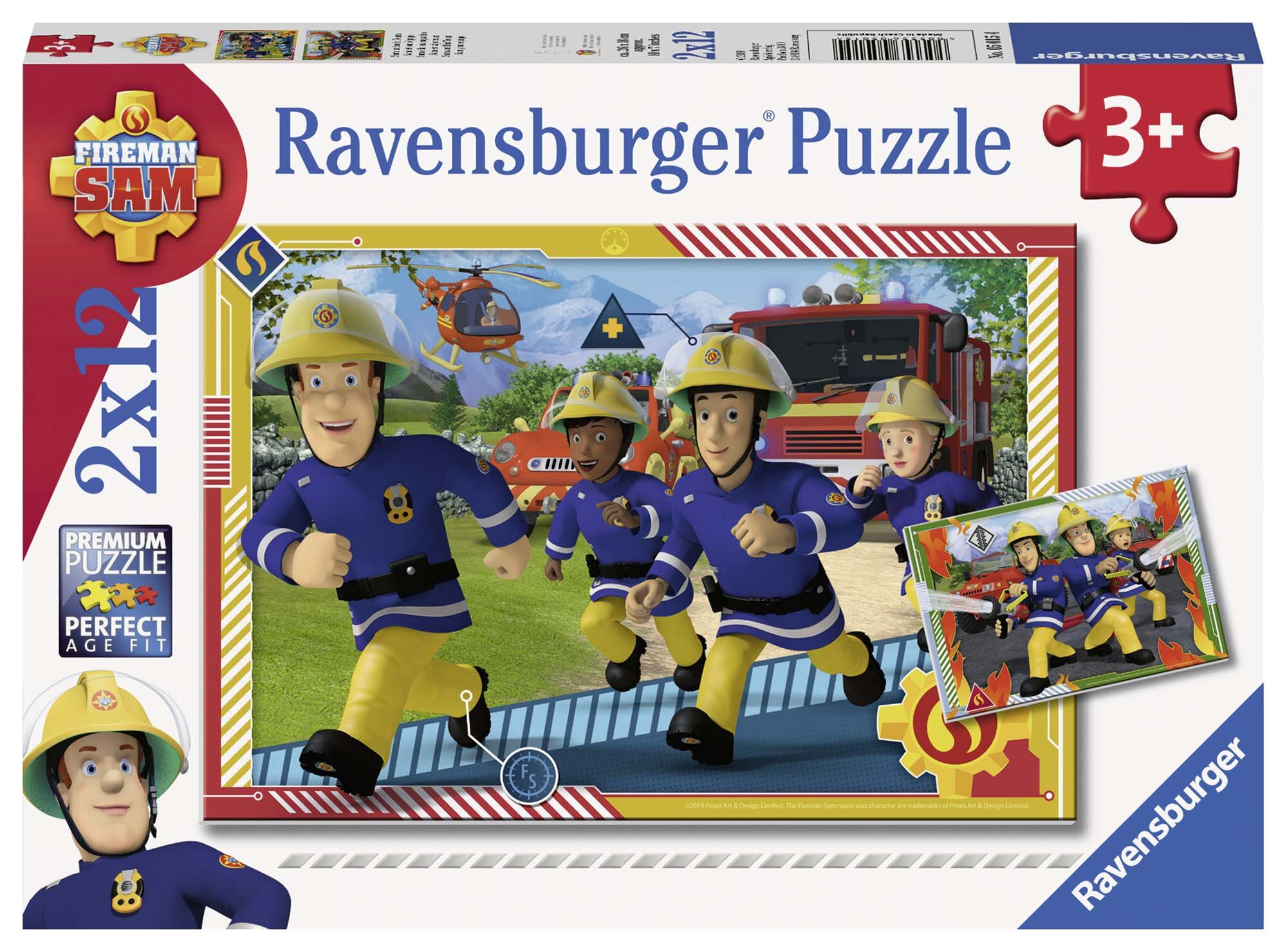 Ravensburger Puslespil, Fireman Sam 2x12 brikker