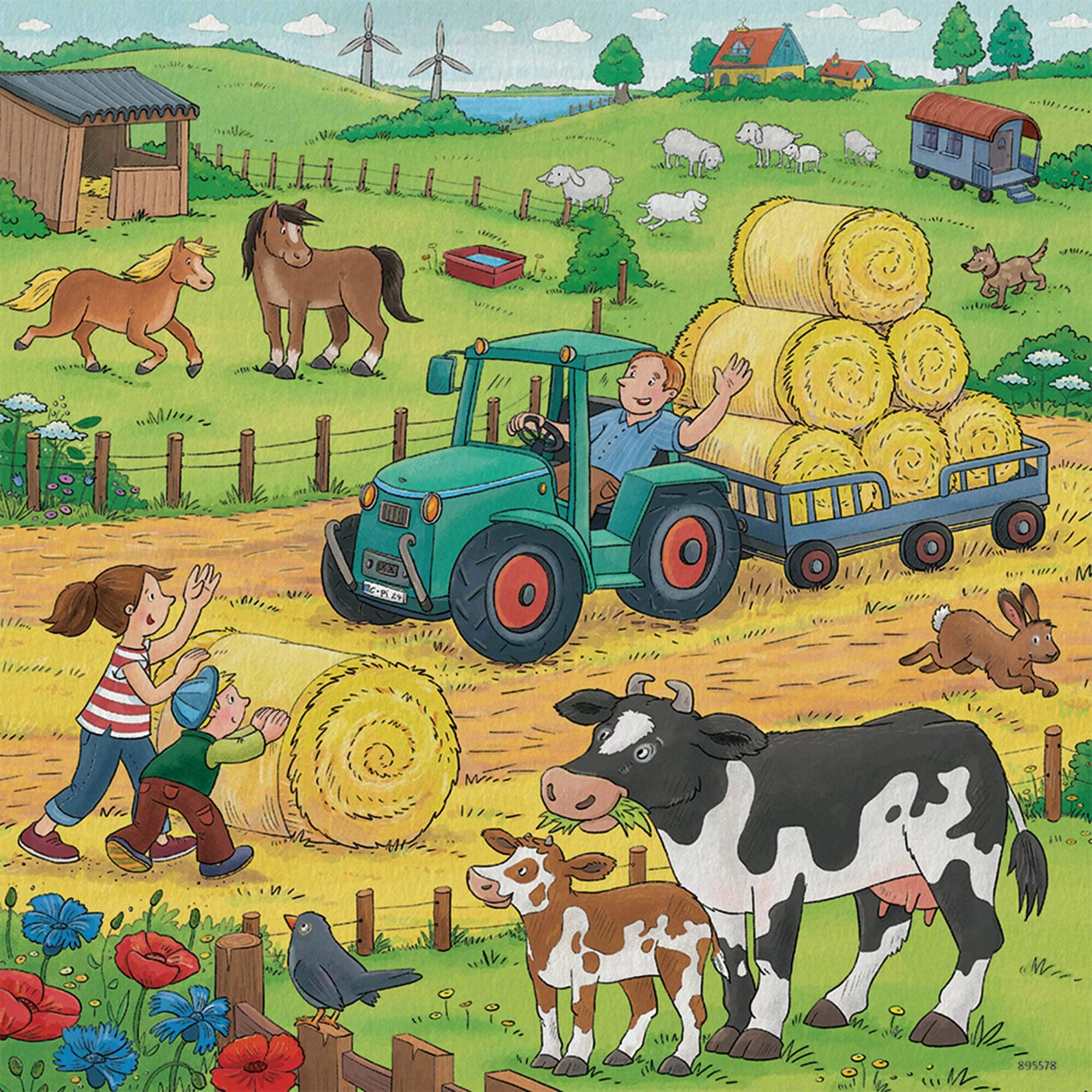 Ravensburger Puslespil, On the Farm 3x49 brikker