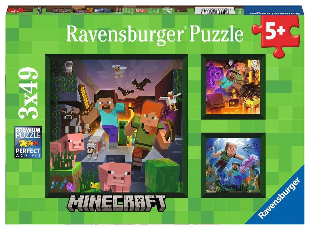 Ravensburger Puslespil - Minecraft 3x49 brikker