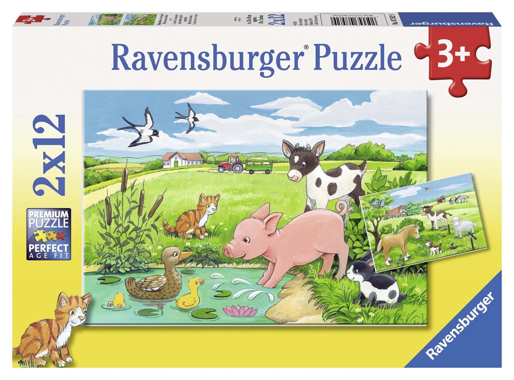 Ravensburger Puslespil, Baby Farm Animals 2x12 brikker
