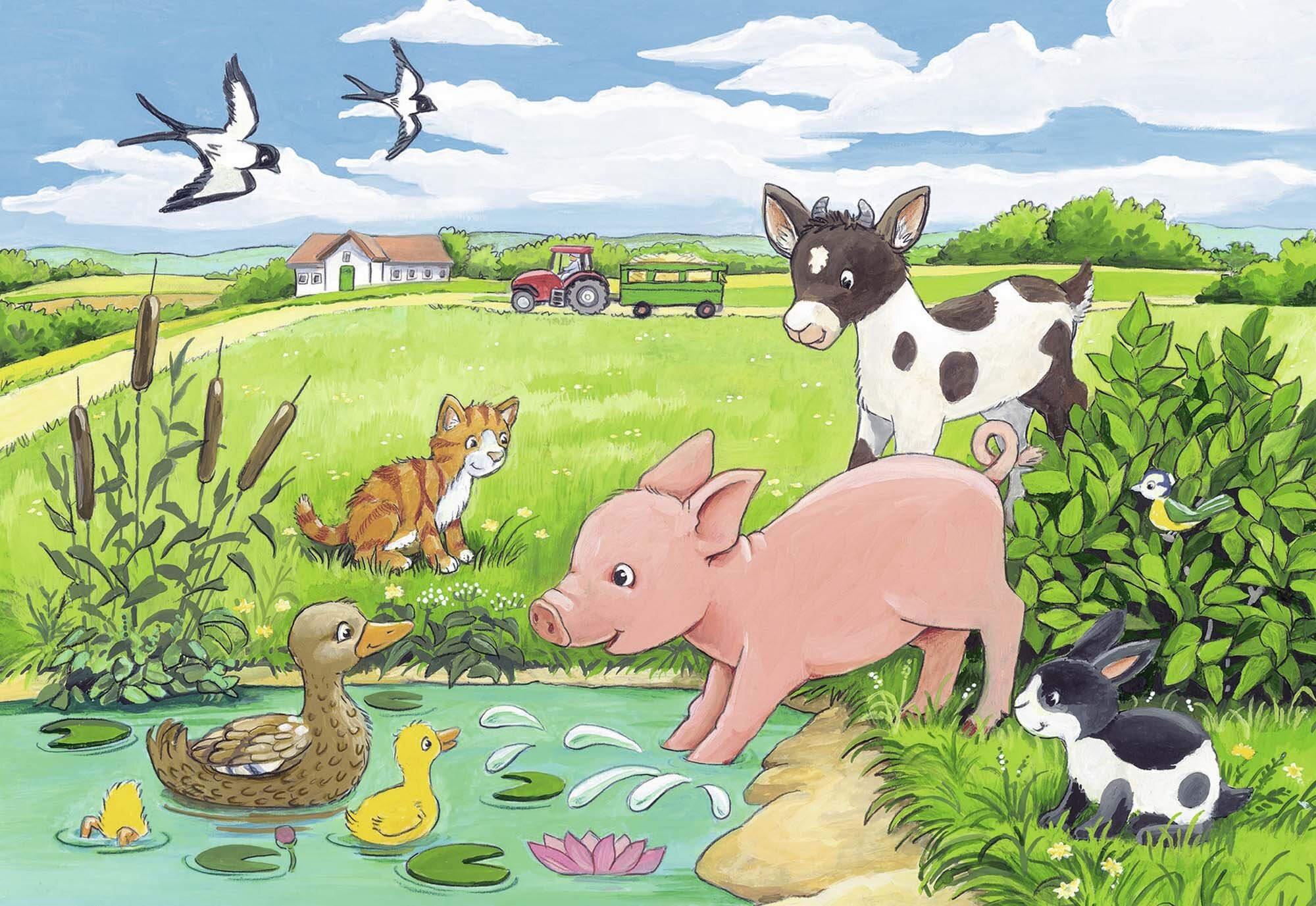 Ravensburger Puslespil, Baby Farm Animals 2x12 brikker