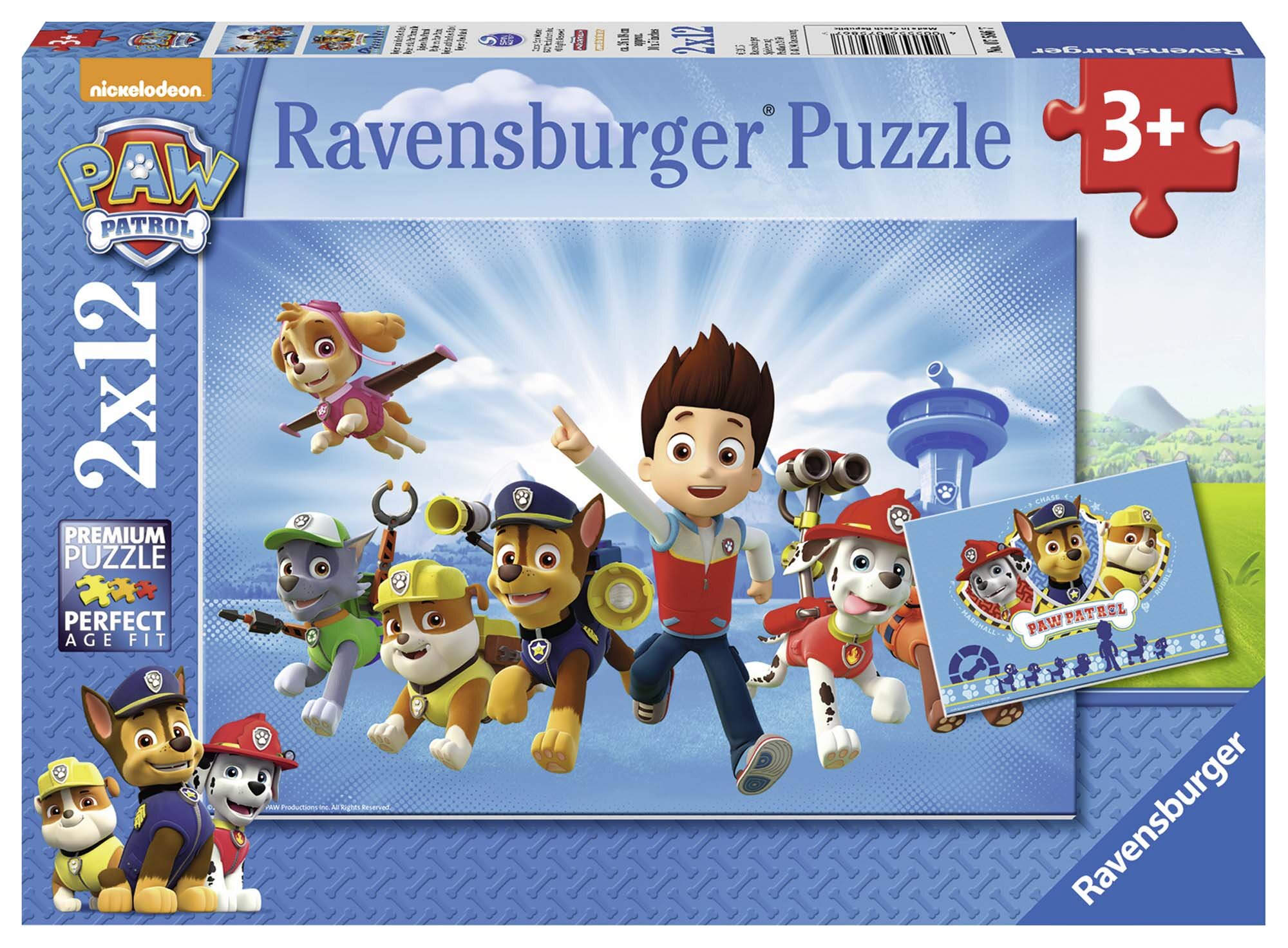 Ravensburger Puslespil, Paw Patrol 2x12 brikker