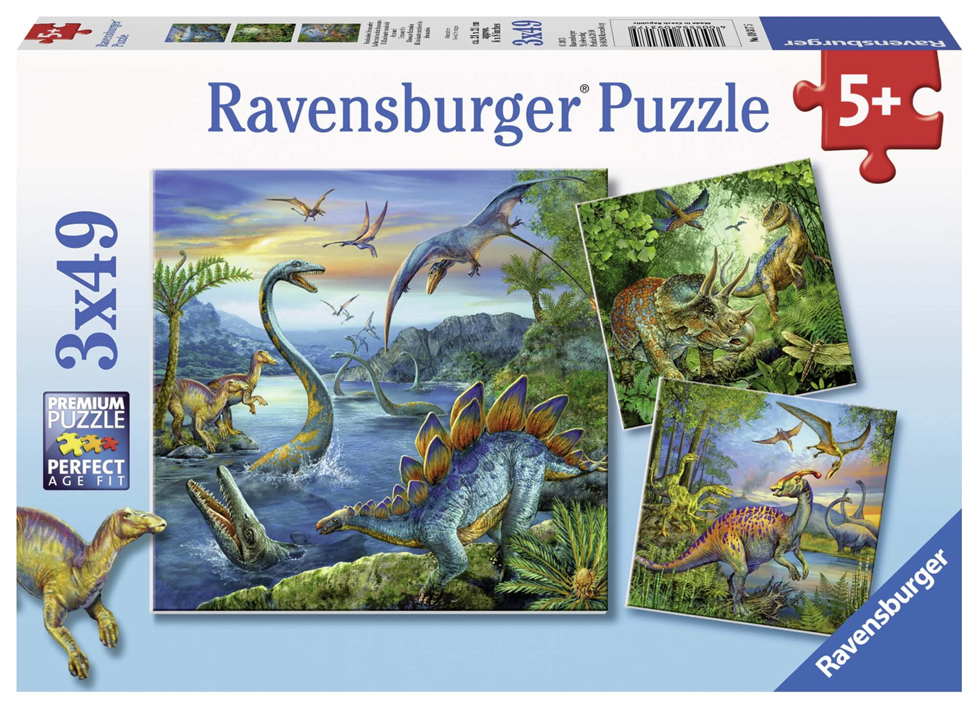 Ravensburger Puslespil, Dinosaurs 3x49 brikker