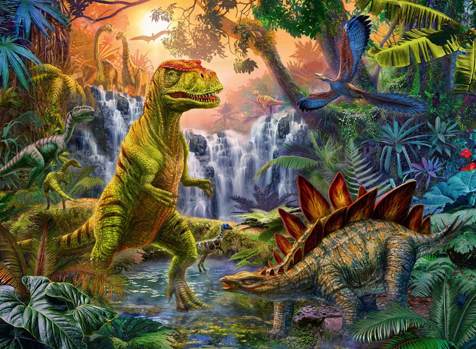Ravensburger Puslespil, Dinosaur Oasis 100 brikker XXL