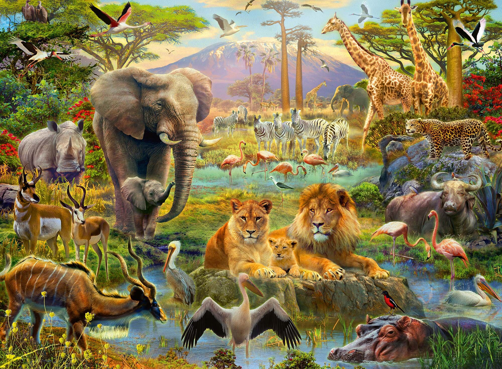 Ravensburger Puslespil, Animals of the Savannah 200 brikker XXL
