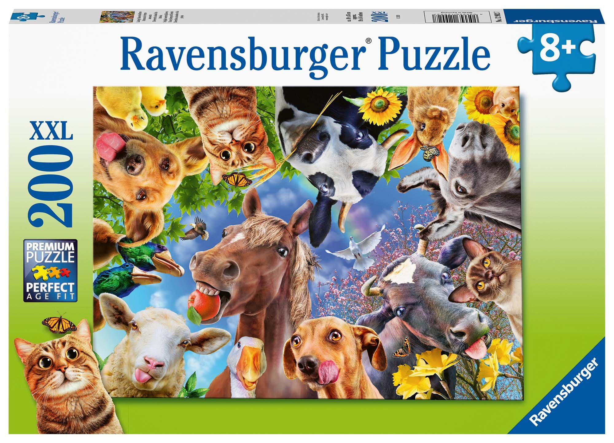 Ravensburger Puslespil, Funny Farmyard Friends 200 brikker XXL
