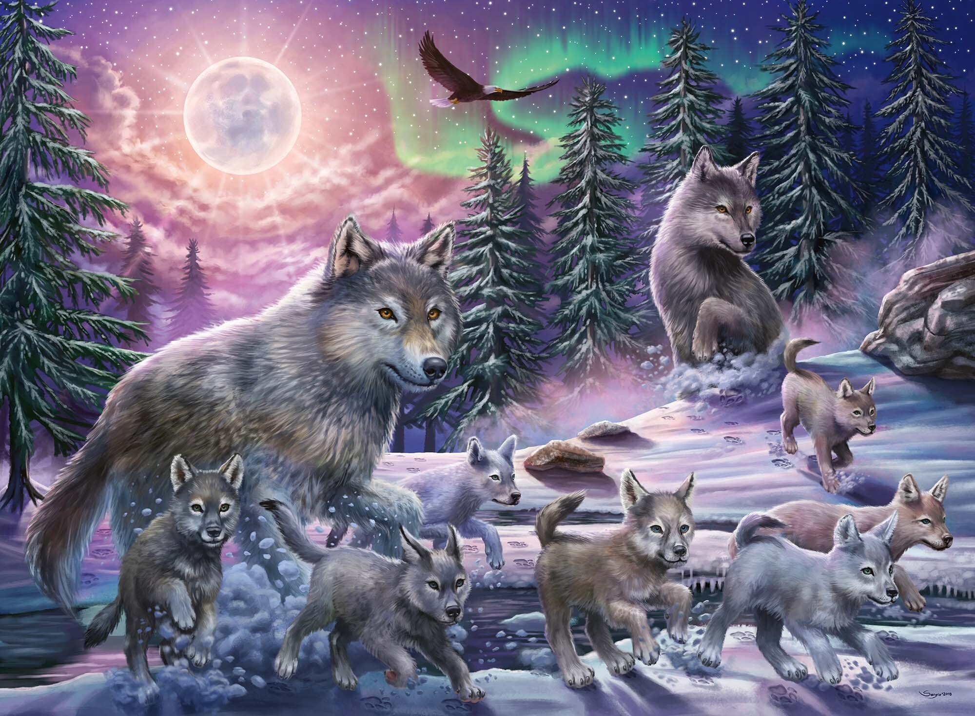 Ravensburger Puslespil, Northern Wolves 150 brikker XXL