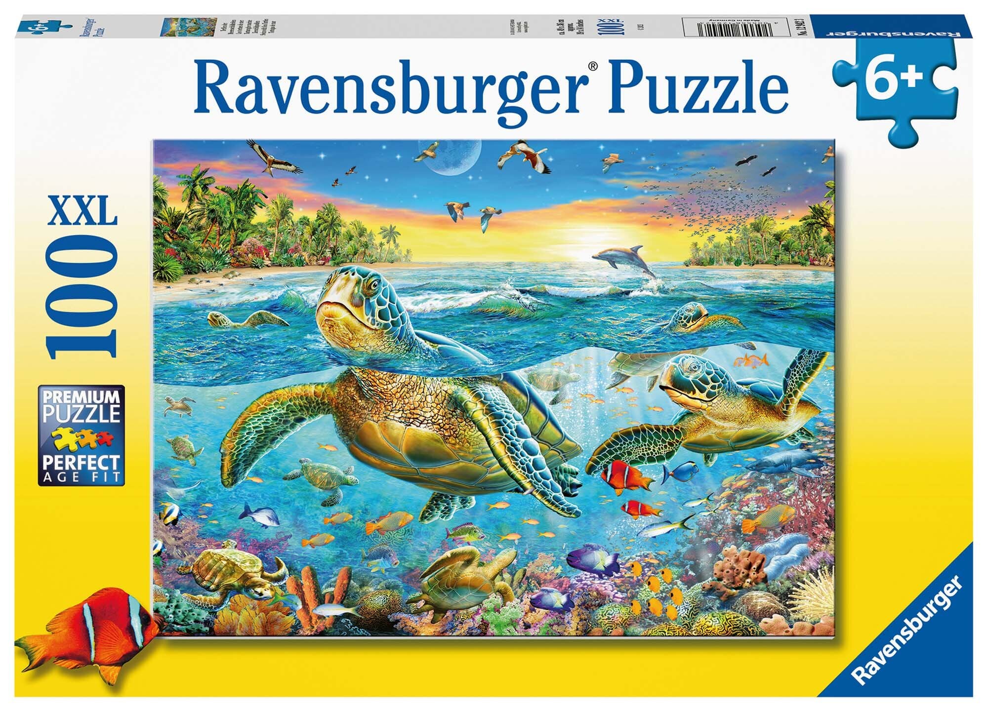 Ravensburger Puslespil, Swim with Sea Turtles 100 brikker XXL