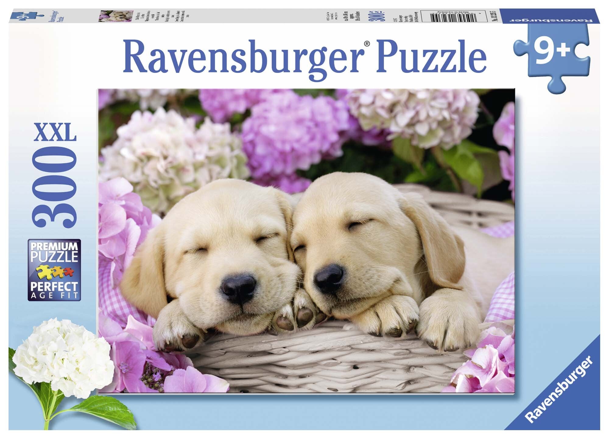 Ravensburger Puslespil, Sweet Dogs in a Basket 300 brikker XXL