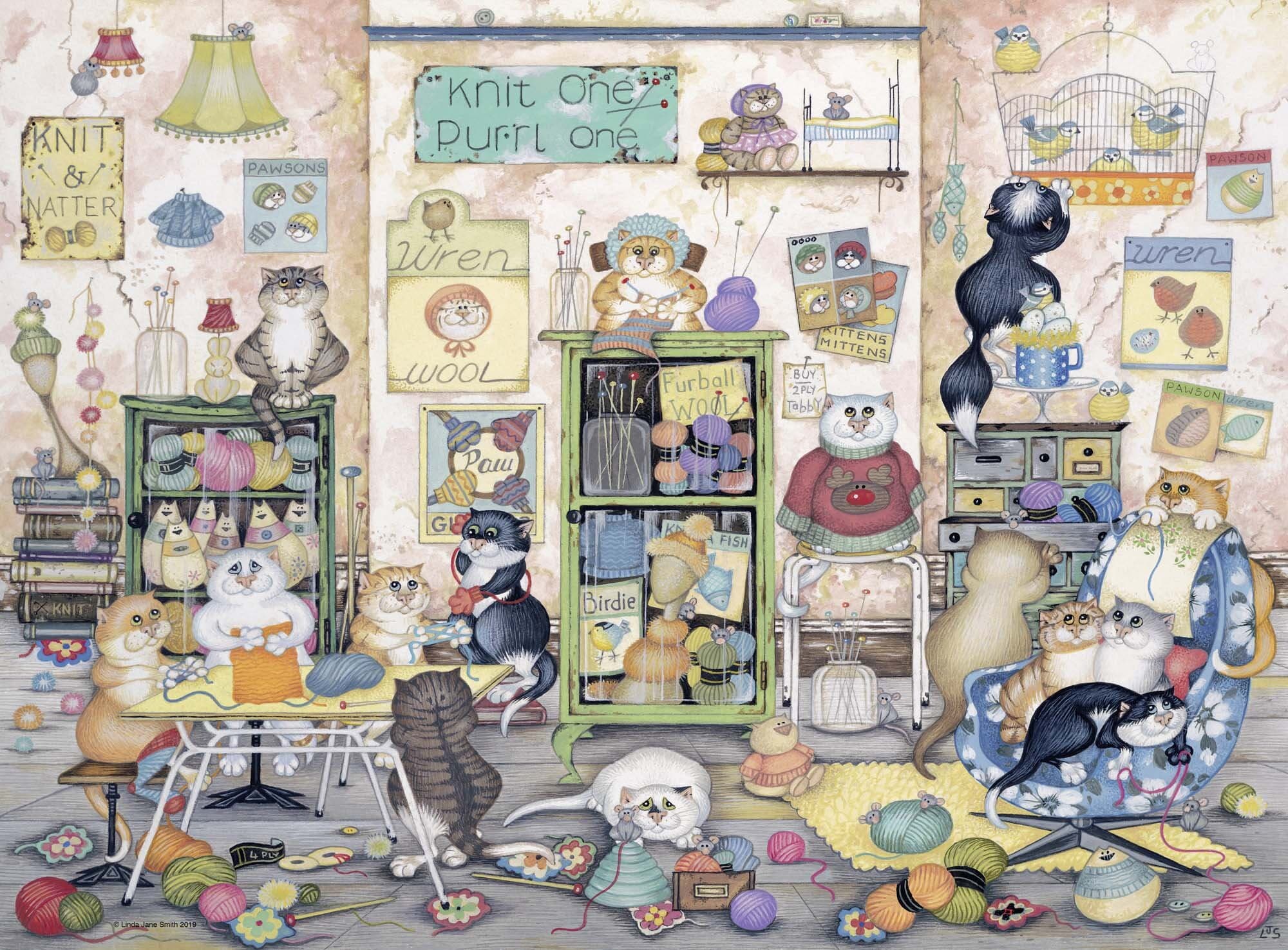 Ravensburger Puslespil, Vintage 7 - Crazy Cats 500 brikker