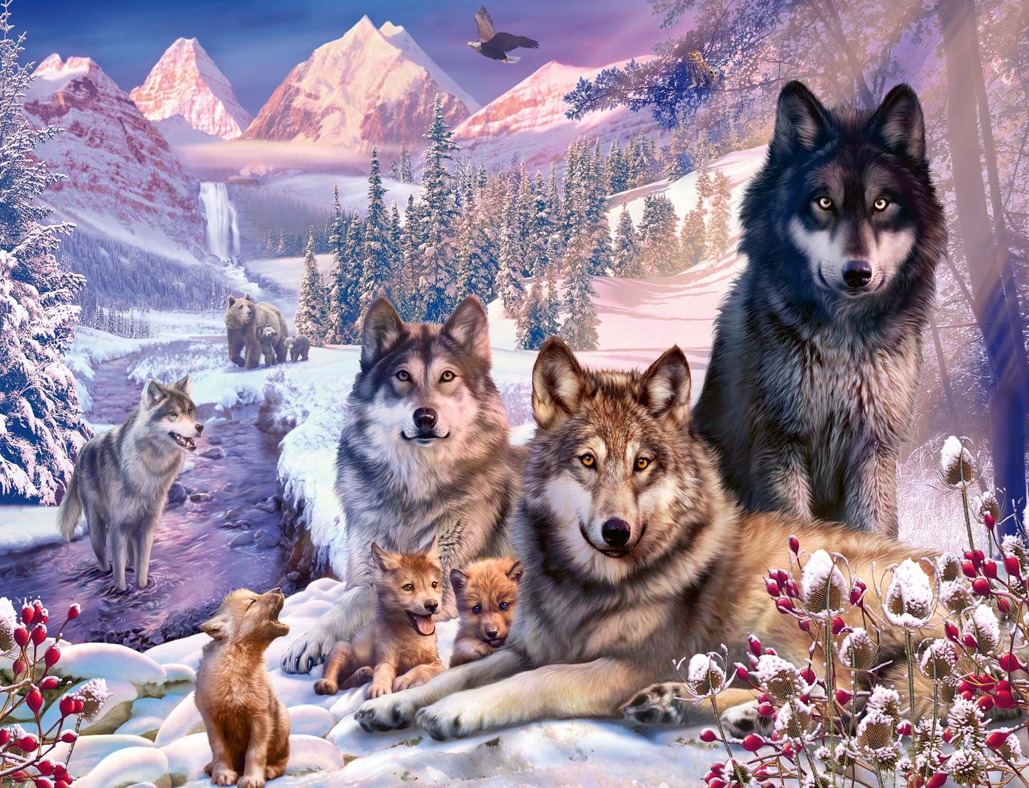Ravensburger Puslespil, Wolves in the Snow 2000 brikker