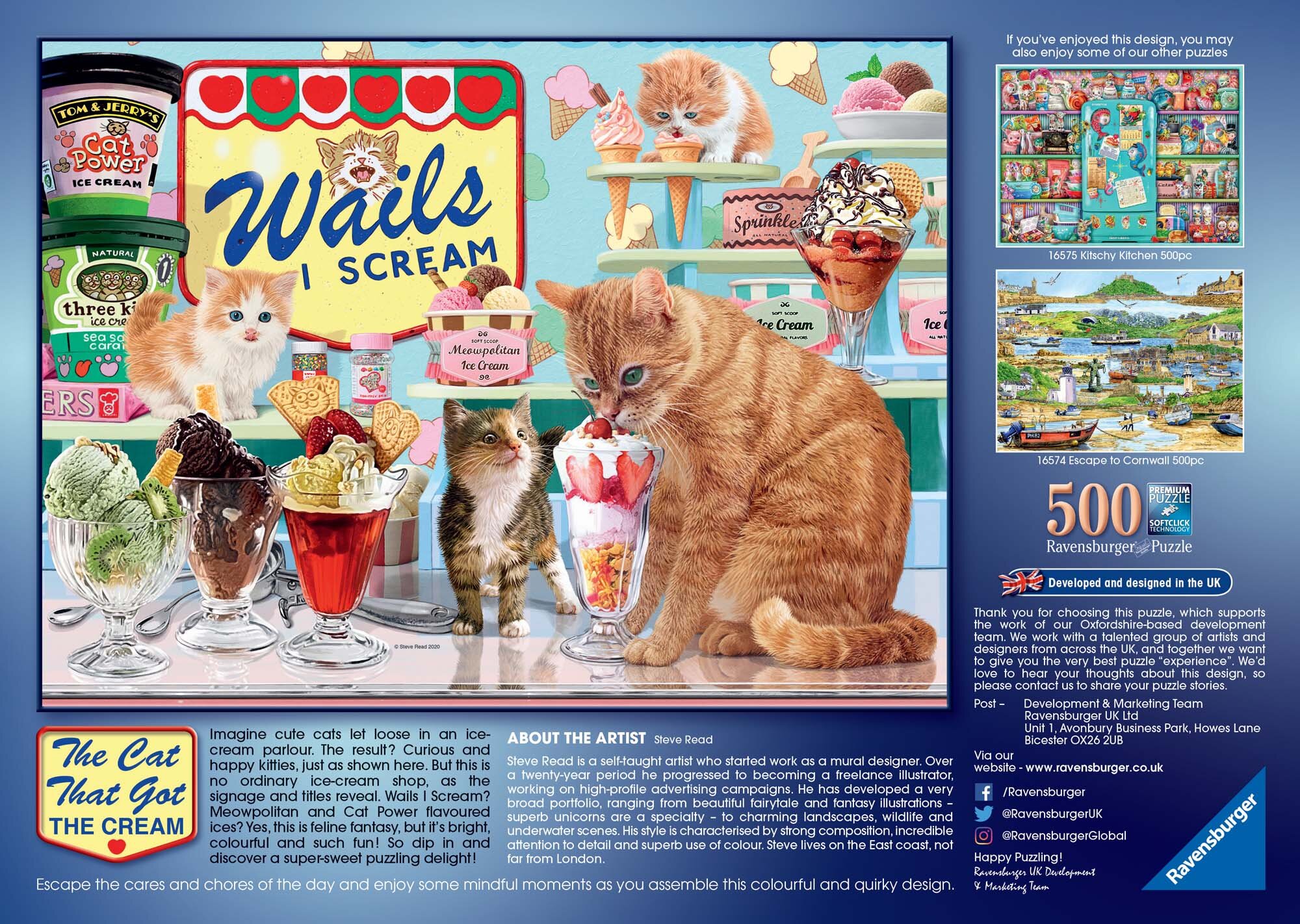 Ravensburger Puslespil, The Cat who go the cream! 500 brikker