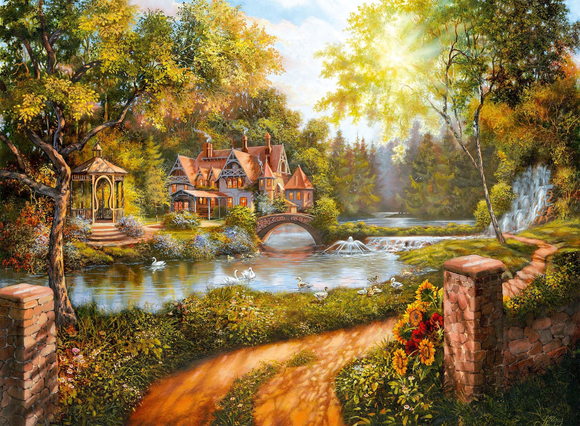 Ravensburger Puslespil, Cottage by the River 500 brikker