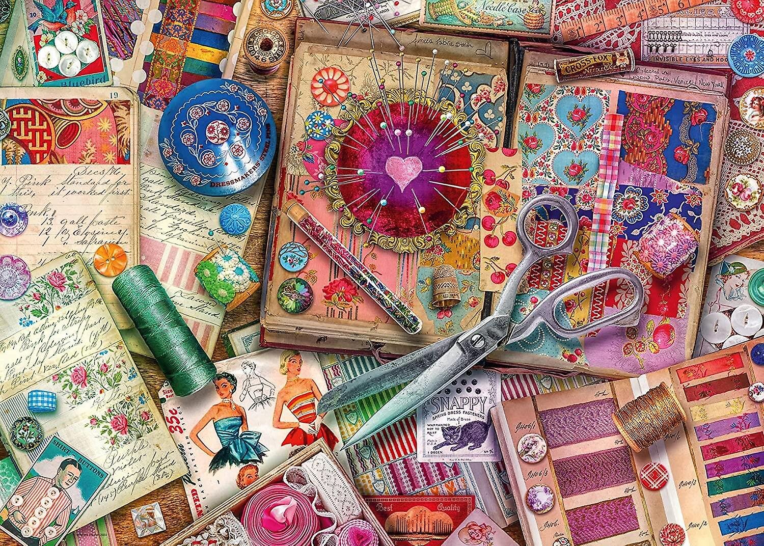 Ravensburger Puslespil, Vintage Dressmaking 1000 brikker