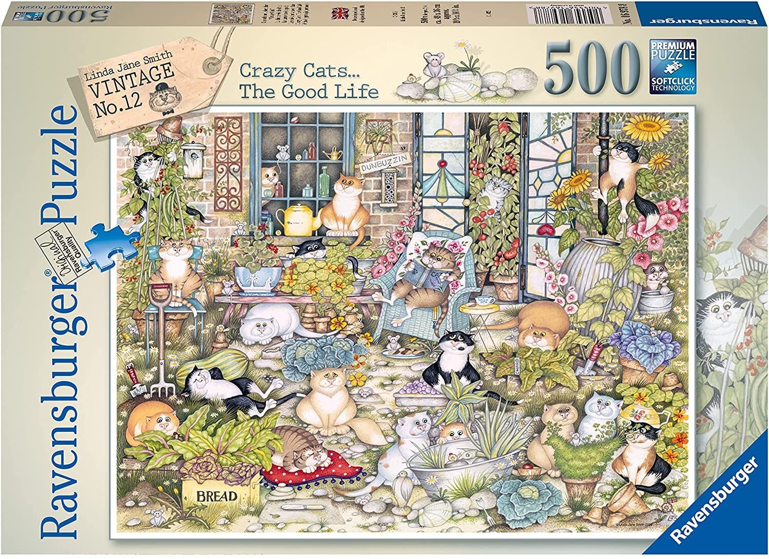 Ravensburger Puslespil, Crazy Cats - The Good Life 500 brikker