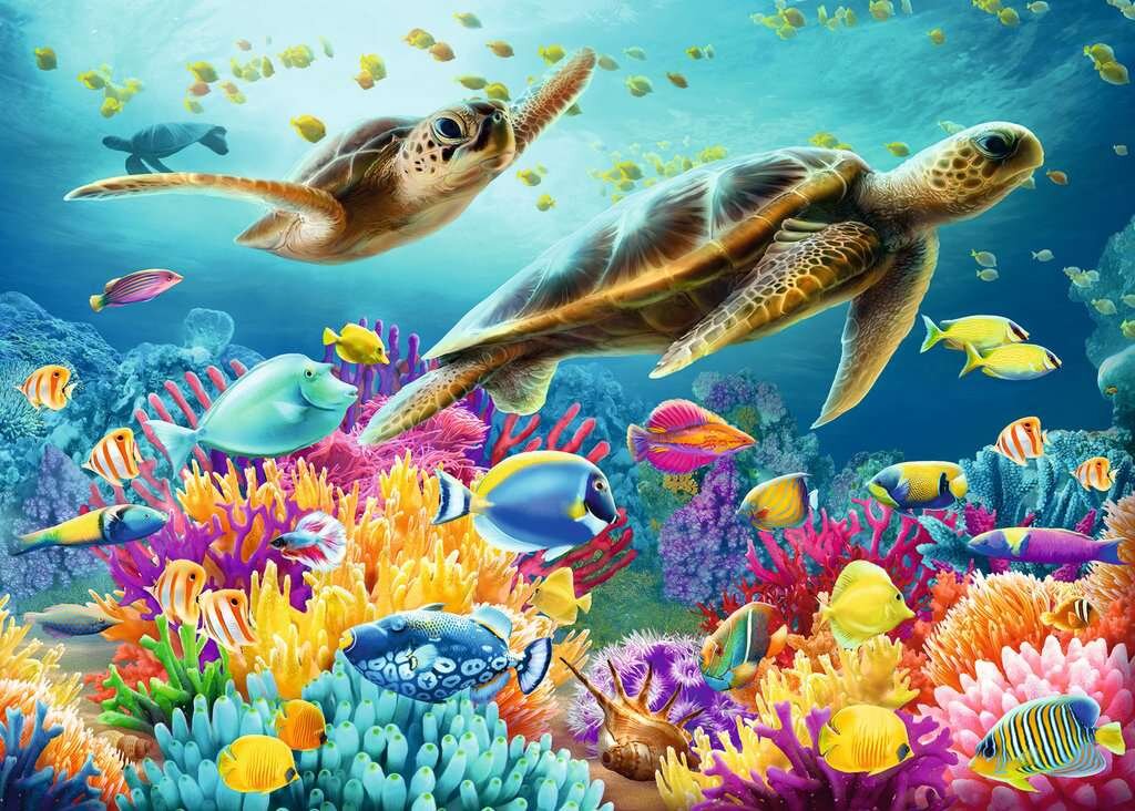 Ravensburger Puslespil - Blue Underwater World 1000 brikker