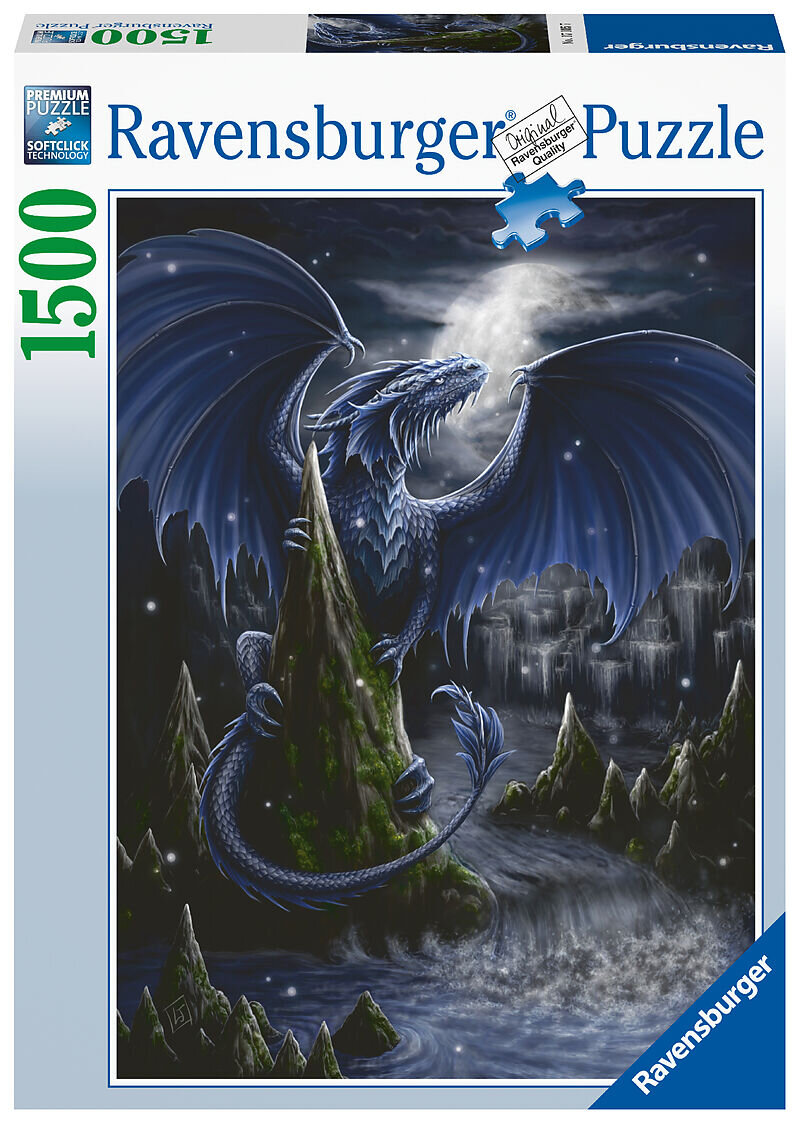 Ravensburger Puslespil, The Dark Blue Dragon 1500 brikker