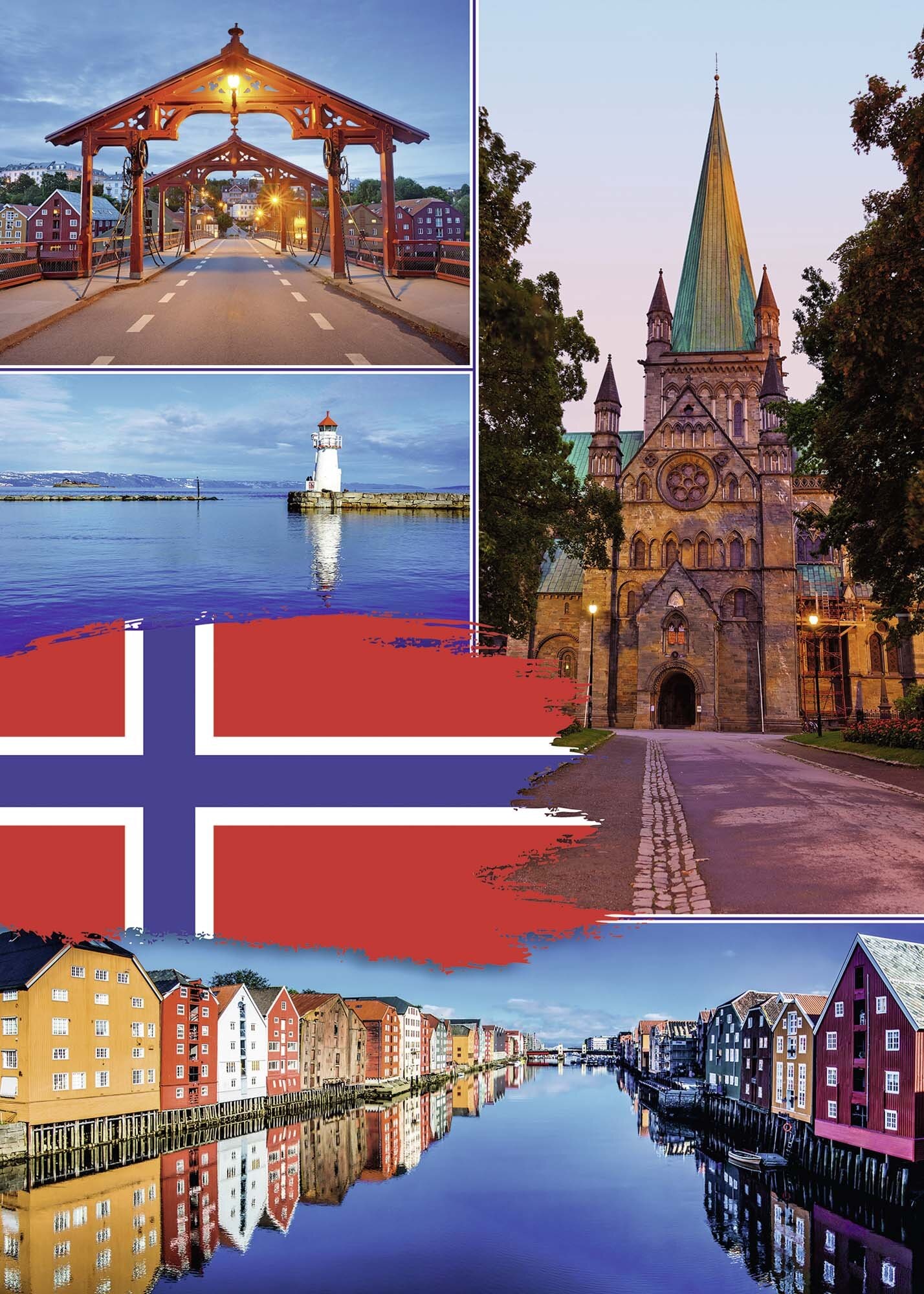 Ravensburger Puslespil, Trondheim, Norway - Collage 1000 brikker