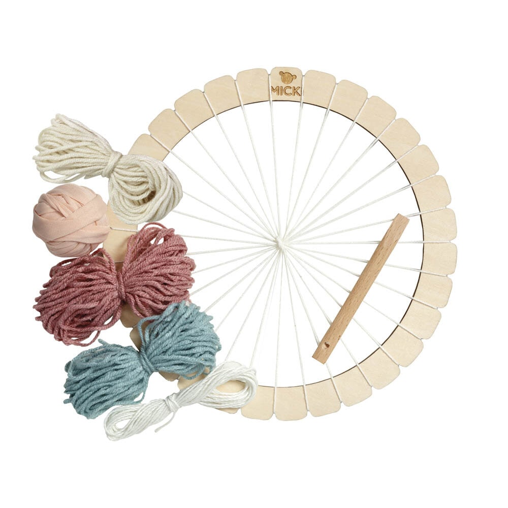 Micki - Væveramme rund 21 cm med tilhørende garn