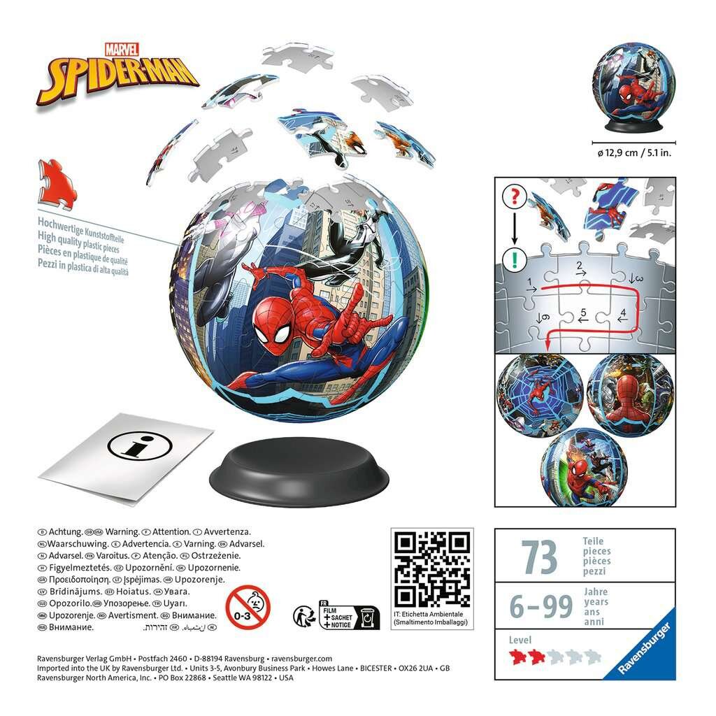 Ravensburger 3D puslespil - Spiderman 72 brikker